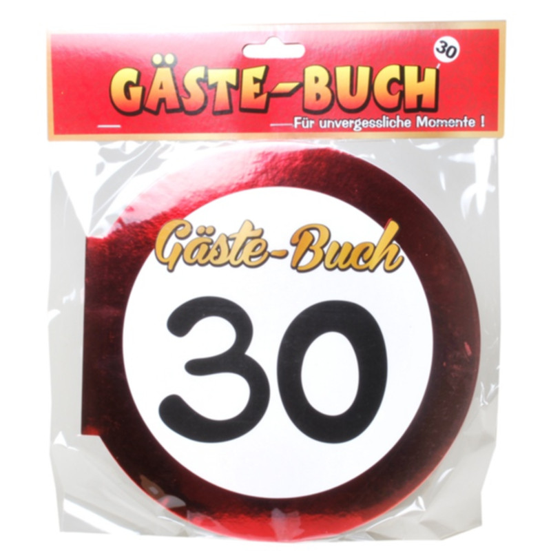 Udo Schmidt Gäste Buch 30 rund Verkehrsschild aus Pappe originelles Gästebuch für den 30. Geburtstag